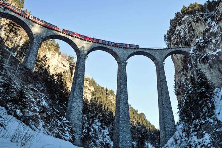 Admire the views from a train