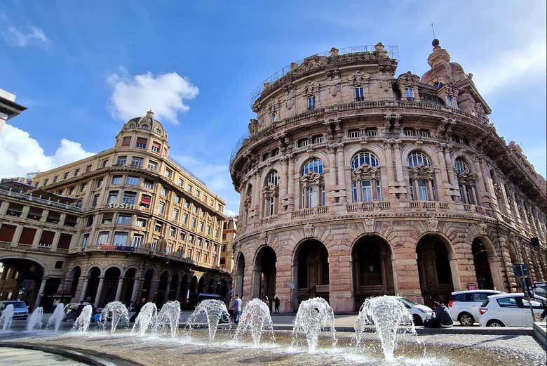 Visit Piazza de Ferrari in Genoa